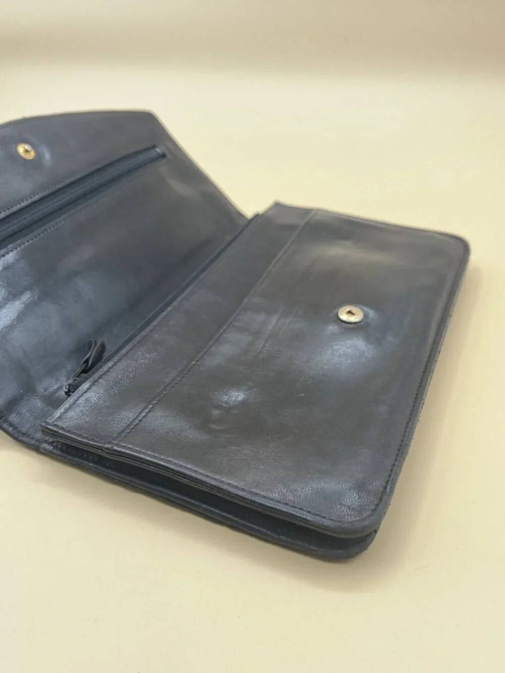 Chanel Timeless CC Long Flap Wallet Black Lambskin Leather with Authenticity Car
